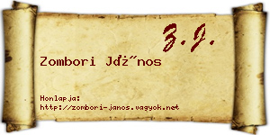Zombori János névjegykártya